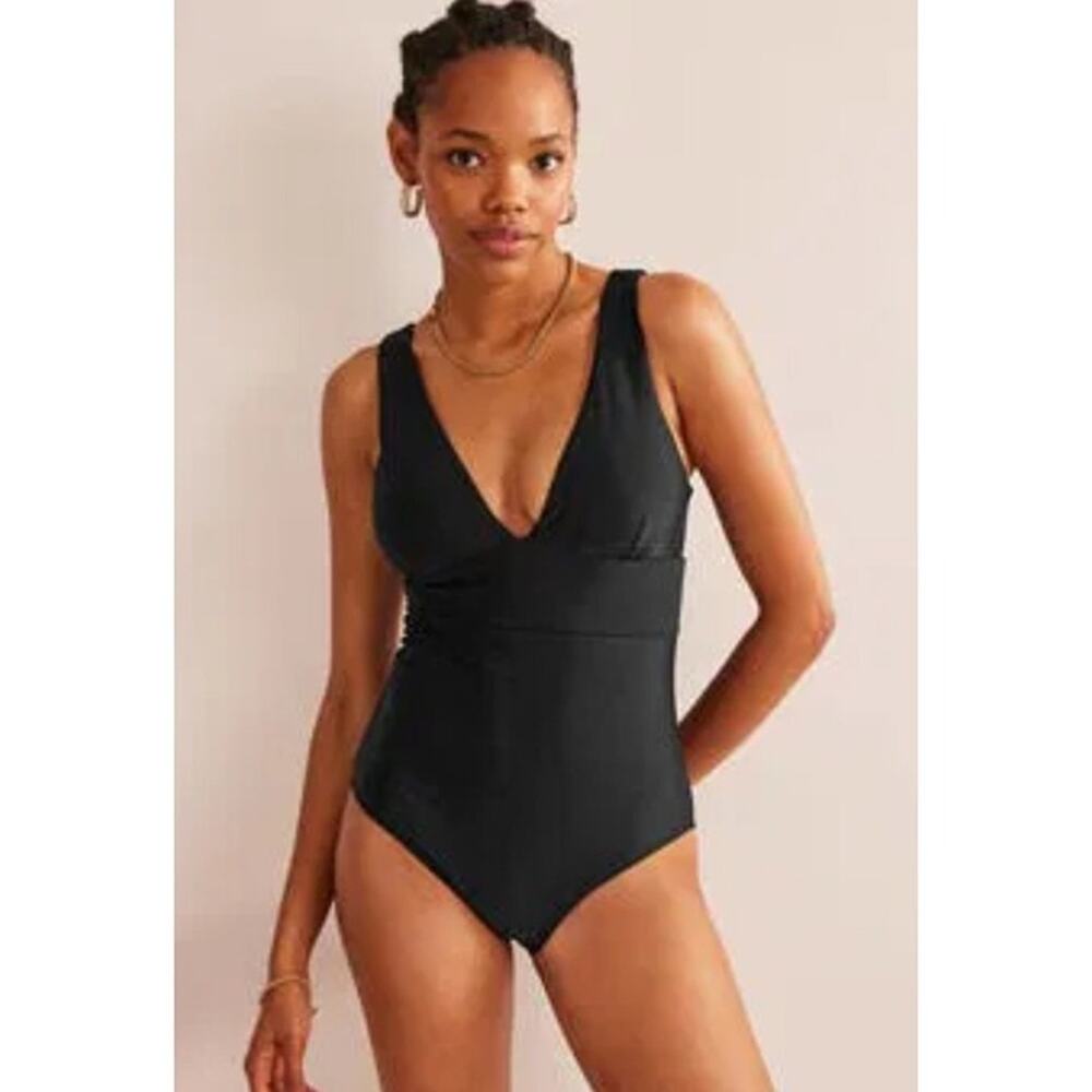 Deep V-Neck Black One-Piece Swimsuit By & Other Stories Size US 8